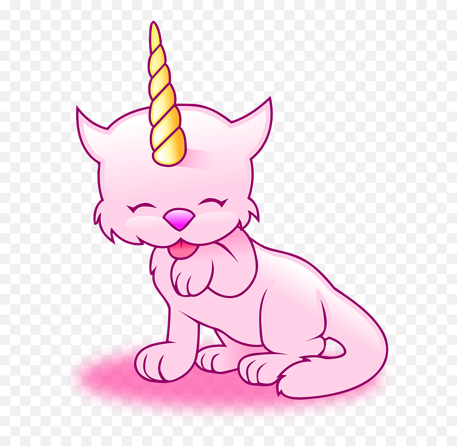 Pink Unicorn Cat Clipart - Unicorn Kitty Coloring Pages Emoji,Unicorn Cat Emoji