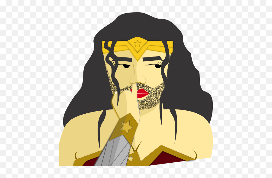 Wonder No Woman - Illustration Emoji,Wonder Woman Emoticon