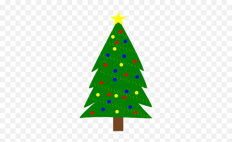 Christmas Tree Illustration - Christmas Tree Lights Clipart Transparent Emoji,Christmas Present Emoji