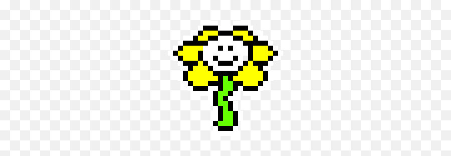 Flowey The Flower Undertale Flowey Pixel Art Emoji Flower Emoticon Text Free Transparent Emoji Emojipng Com