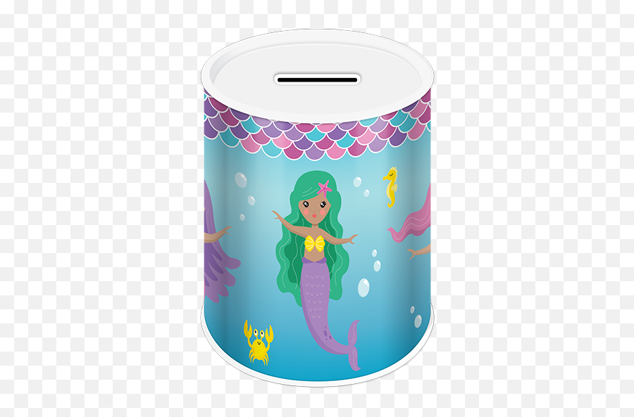 24 X Mermaid Money Box Tins - Fairy Emoji,Flag Car Money Bag Emoji