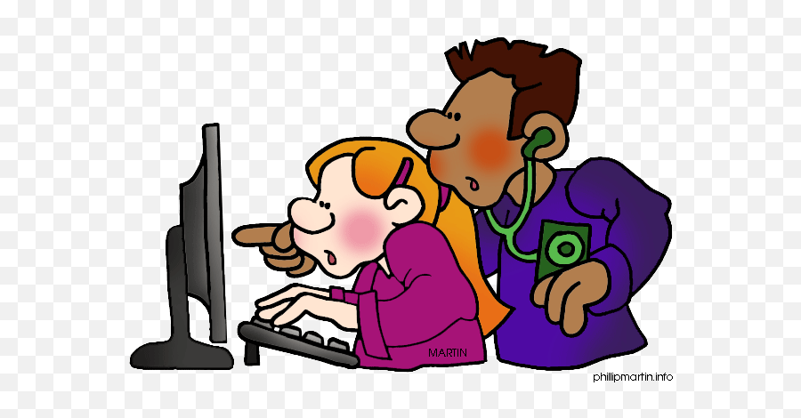 Students Using Technology Clipart - Modern Times Clip Art Emoji,Multiracial Emoji