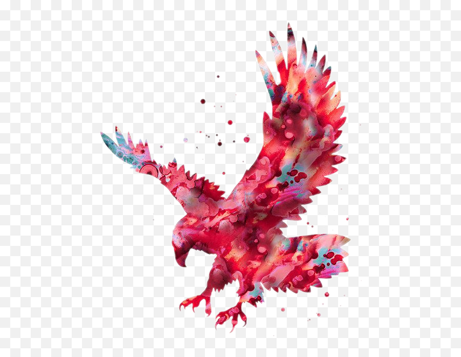 Eagle Sticker Challenge - Colorful Abstract Painting Of An Eagle Emoji,Eagles Emoji
