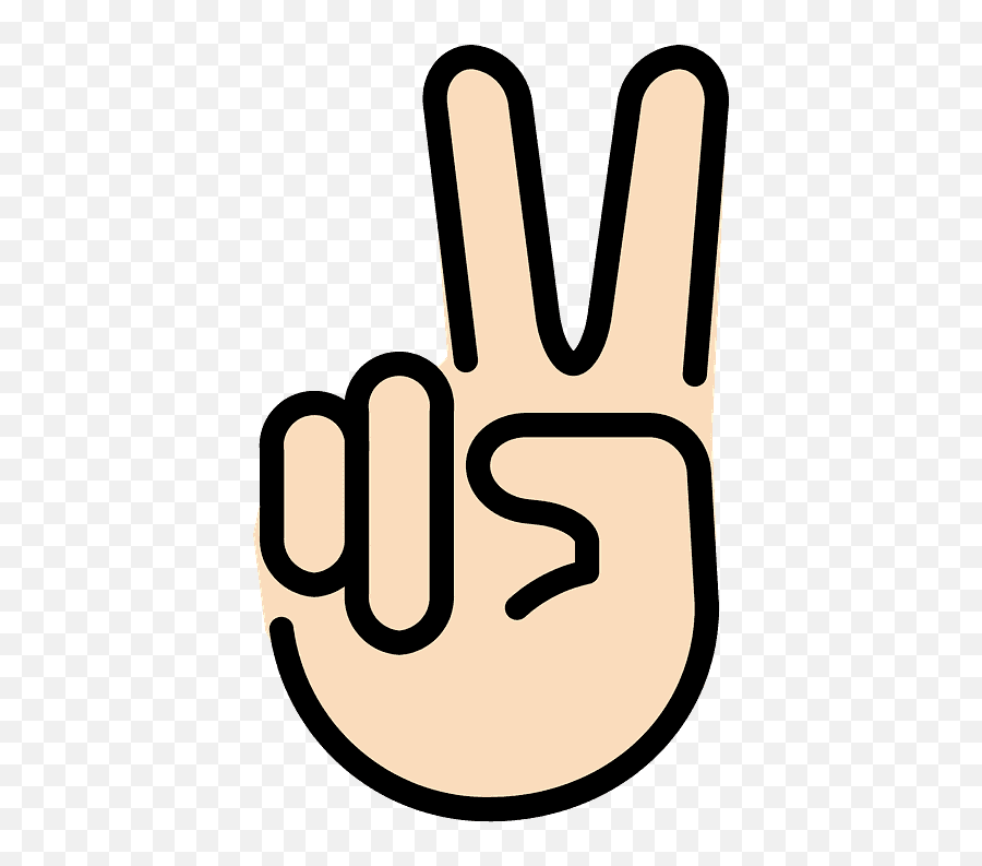 Victory Hand Emoji Clipart - Victory Hand Sign,Asl Emoji