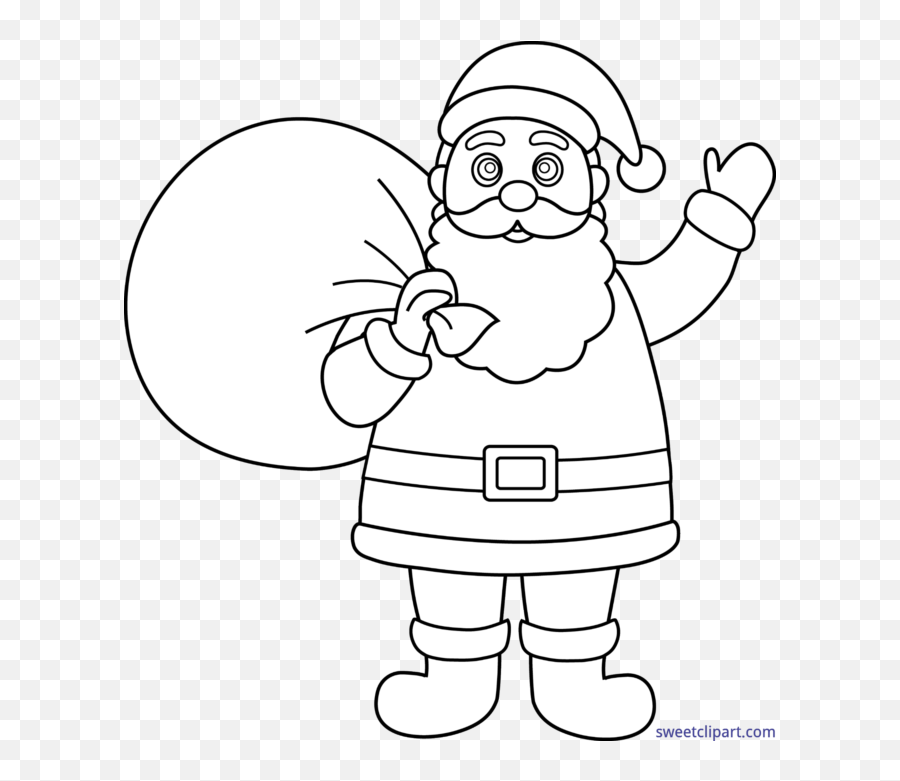 Santa Claus Coloring Page Clip Art - Sweet Clip Art Simple Santa Claus Drawing Easy Emoji,Santa Emoticons