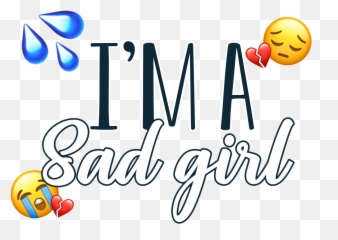 Sad Sadgirl Bad Badgirl Emoji Text - Calligraphy,Water Polo Emoji