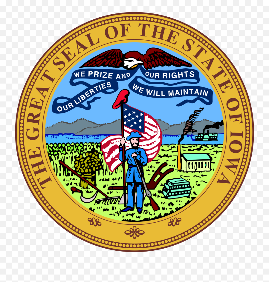 Seal Of Iowa - Iowa State Motto Emoji,Puerto Rico Flag Emoji