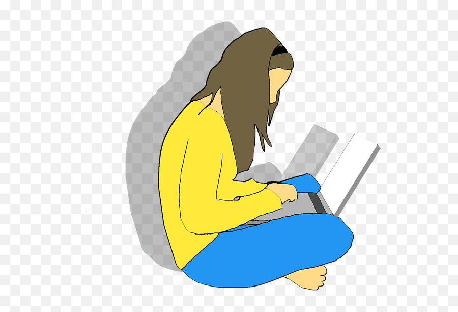 Women Laptop People - People Doing Homework Clipart Emoji,Disappointed Emoji Text