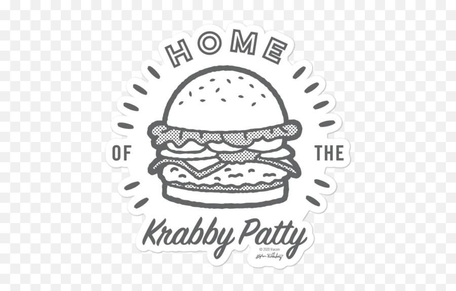 The Krusty Krab Home Of The Krabby Patty Die Cut Sticker - Girl Who Kicked The Emoji,Hamburger Emojis