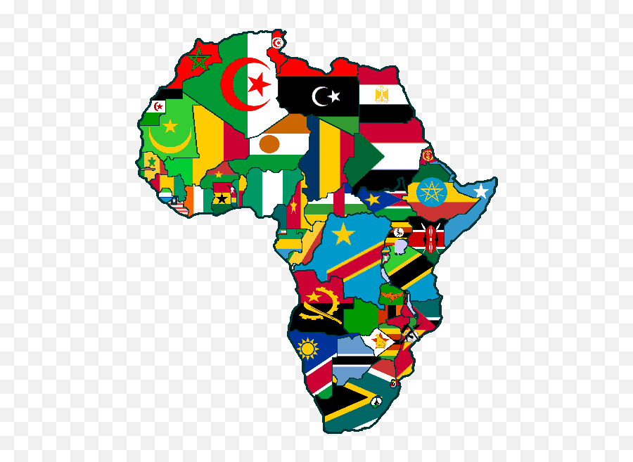 Africa Flag Map - Africa Map Flag Png Emoji,Nigeria Flag Emoji
