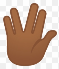 Medium - Spock Hand Emoji Brown
