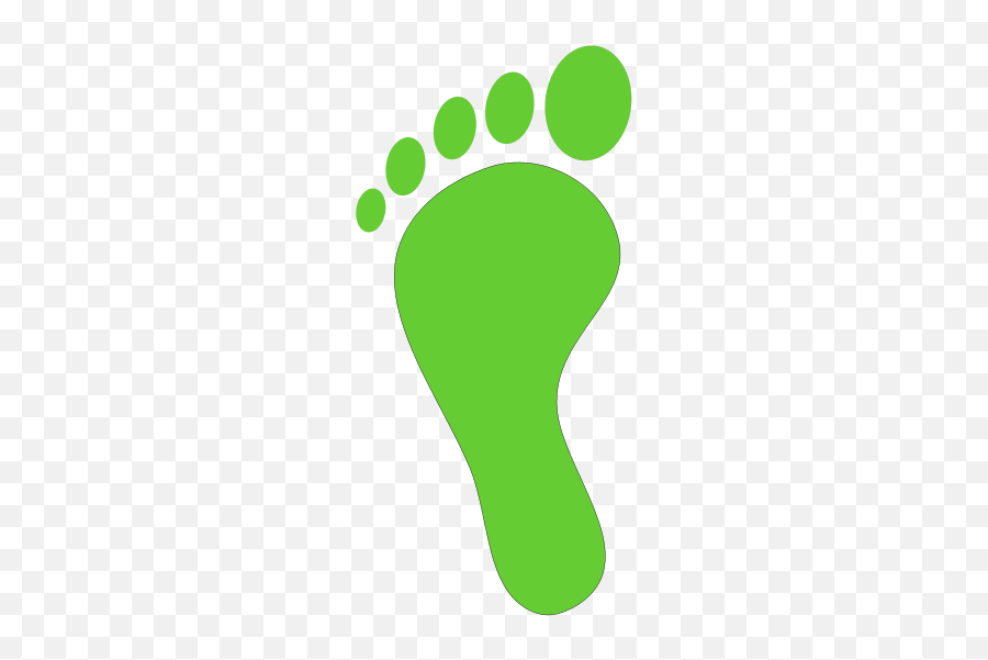 Foot Clipart 4 - Green Foot Print Transparent Emoji,Foot Emoji