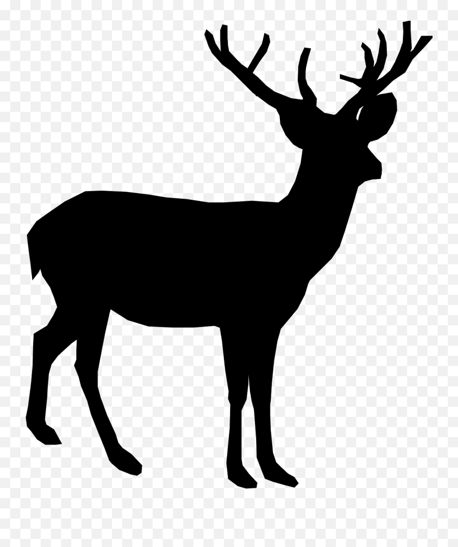 Deer Animal Antler Stand Silhouette - Transparent Background Deer Silhouette Png Emoji,Deer Hunting Emoji