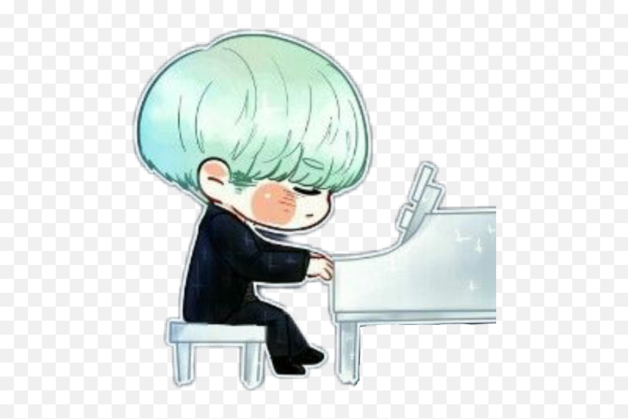 Bts Suga Piano Armys - Cartoon Emoji,Emoji Man And Piano