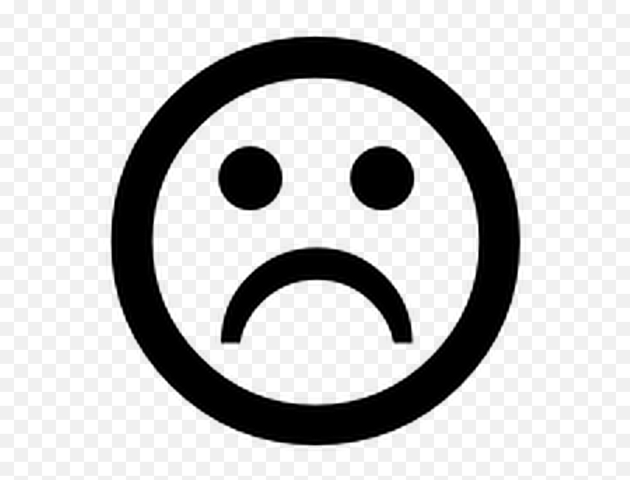 Frown Sadface Sadboy Emoji Black White Blackandwhite - Sad Smiley Icon,Emoji Black And White