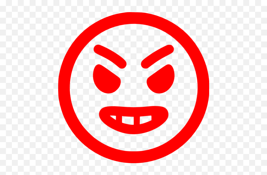 Red Angry Icon - Smiley Face Icons Transparent Emoji,Emoticon Angry