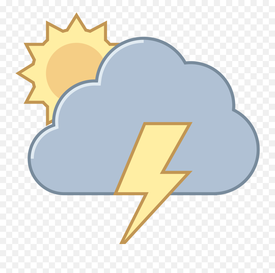 Thunderstorm Clipart Weather Report - Clipart Mostly Cloudy Emoji,Emoji Weather