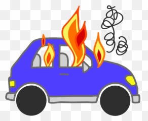 Car On Fire Cartoon - Car On Fire Clip Art Emoji,Tesla Emoji