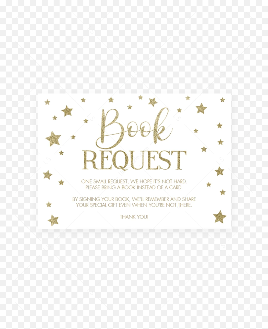 Printable Book Request Card For Little Star Baby Shower - Label Emoji,Gold Star Emoji