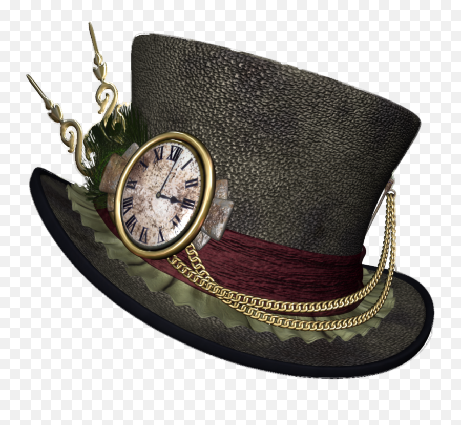 Hat Tophat Clock Vintage - Sticker By Stacy Steampunk Top Hat Art Emoji,Top Hat Emoji