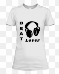 Beat Lover Womens Half Sleeve T - Headphones Emoji