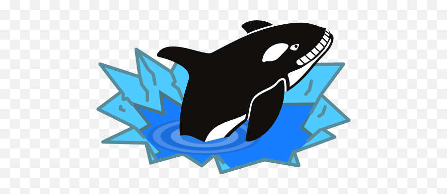 Evil Orca Cartoon Looking And Smiling With Teeth Clipart - Transparent Broken Ice Emoji,Whale Emoticons