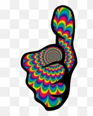 Psychedelic Thumbs Up Like 60s Bright - Drugs Png Emoji
