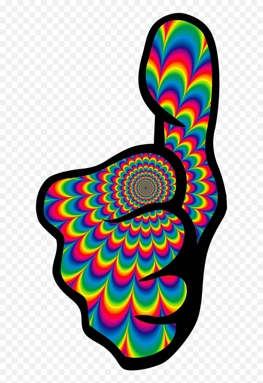Psychedelic Thumbs Up Like 60s Bright - Psychedelic Drugs Png Emoji,Ok Fingers Emoji