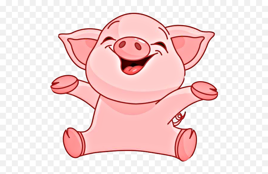 Pig Pink Happy Laughing Smile Sticker By Kimmytasset - Cute Pig Cartoon Emoji,Pig Emoji