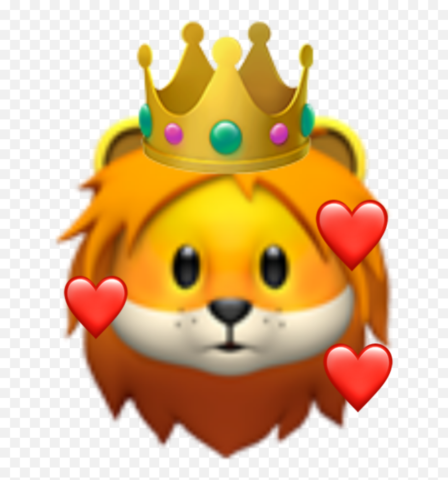 Fotoedit Emoji Lion Crown Heart Sticker - Happy,Lion Emoji
