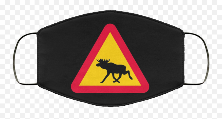 Swedish Moose Warning Sign Face Mask - Qfinder Trending Three Stooges Face Mask Emoji,Moose Emoji