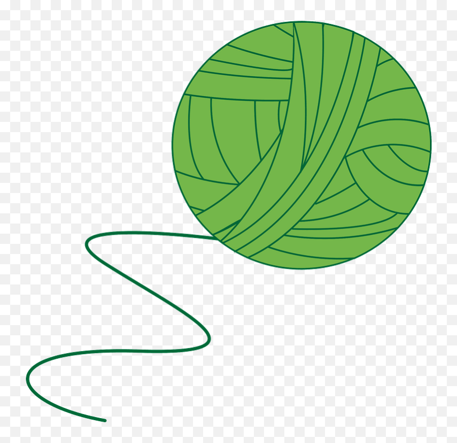 Green Ball Of Yarn Clipart - Yarn Clip Art Emoji,Yarn Emoji