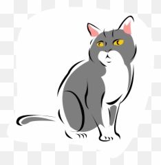Grey Cat Clipart - And White Cartoon Emoji