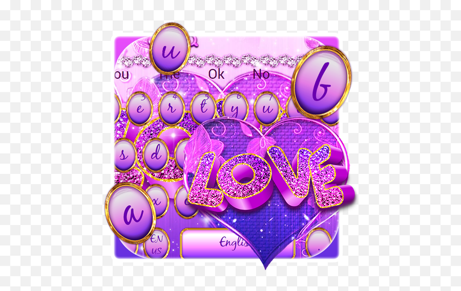Purple Love Diamond Keyboard - Dot Emoji,Purple Emoji Keyboard
