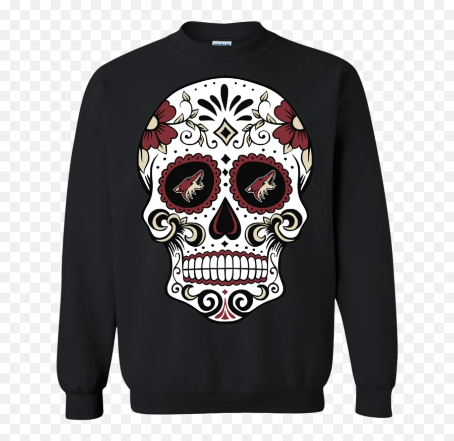 Arizona Coyotes Sugar Skull T - Shirt Long Sleeve Sweatshirt Ugly Sweater Darth Vader Emoji,Sugar Skull Emoji