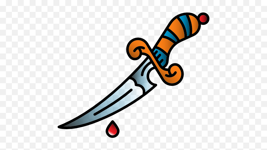 Download Tattoo Old Dagger School Knife - Old School Tattoos Png Emoji,Boy Knife Pig Bull Emoji