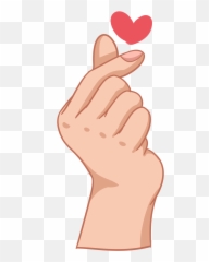 Ftestickers Hand Heart Love Sign Red Emoji