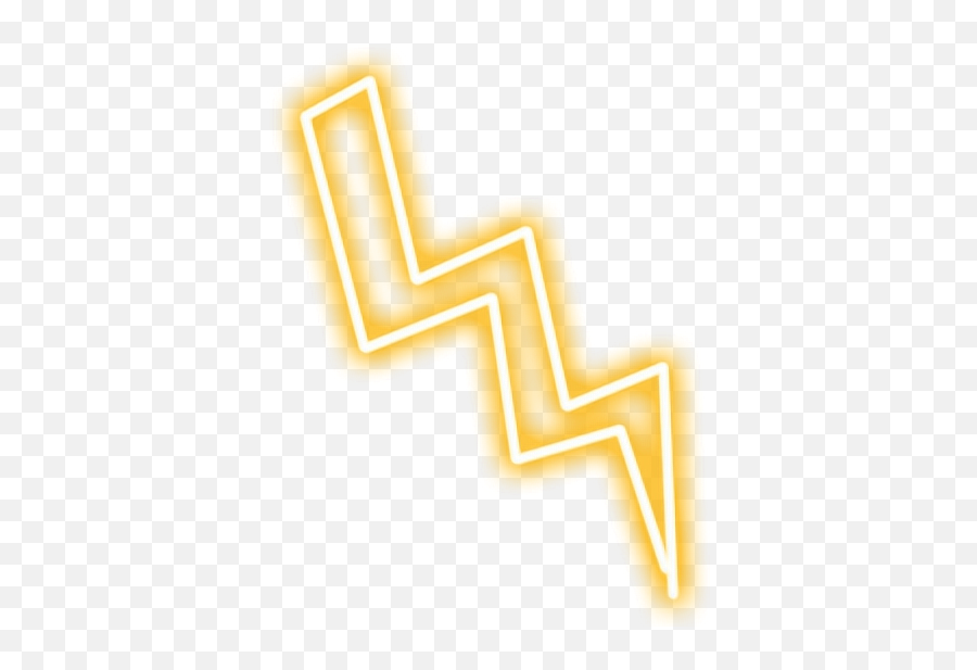 Lightning Yellow Thunder Bolt Snapchat Neon Sign Glowin - Neon Lightning Bolt Png Emoji,Thunder Emoji