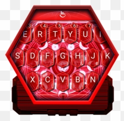Red Pentagon Tech Keyboard Theme - Illustration Emoji