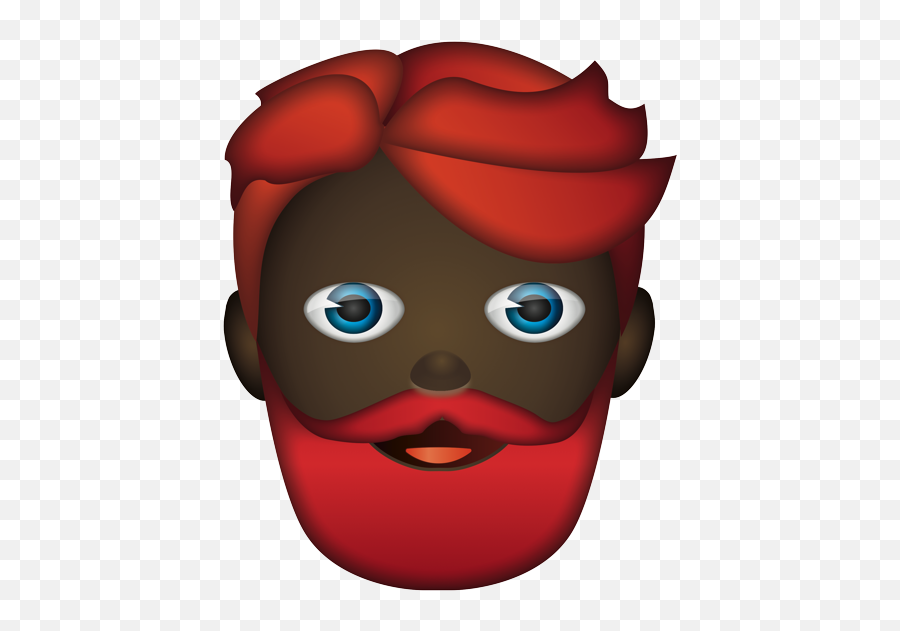 Red Bearded Man Smiling - Cartoon Emoji,Long Emoji