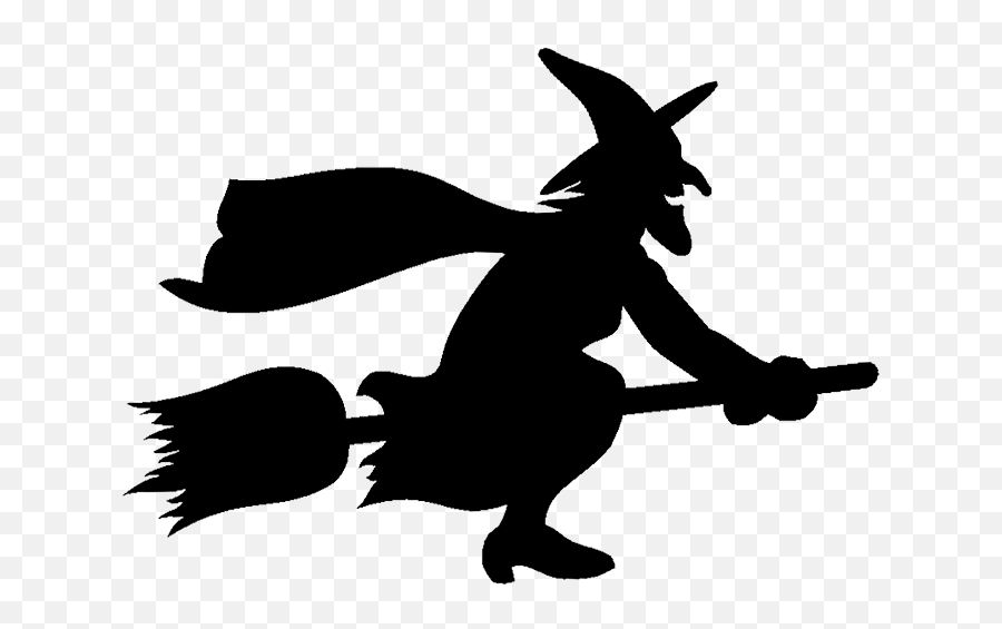 Witchcraft Silhouette Clip Art - Flying Witch Silhouette Clipart Emoji,Witch On Broom Emoji
