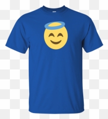 Emoji Angel Face T Shirt Halo Innocent Not Guilty Heaven - Iteach App For That