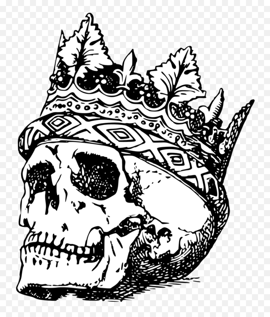 Picture - Skull With A Crown Drawing Emoji,Man Skull Emoji