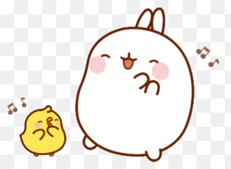 Happy Dance Sticker by Molang Cute love gif kawaii Emoji