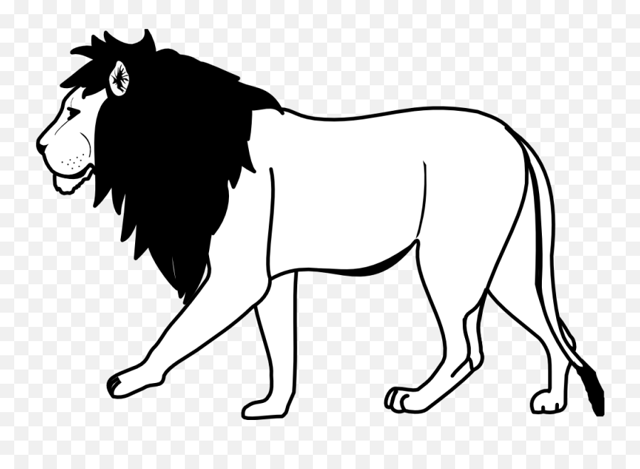 Baby Lion Clipart Black And White Free Clipart Image 17739 - Black And White Lion Clip Art Emoji,Lion Emoticons