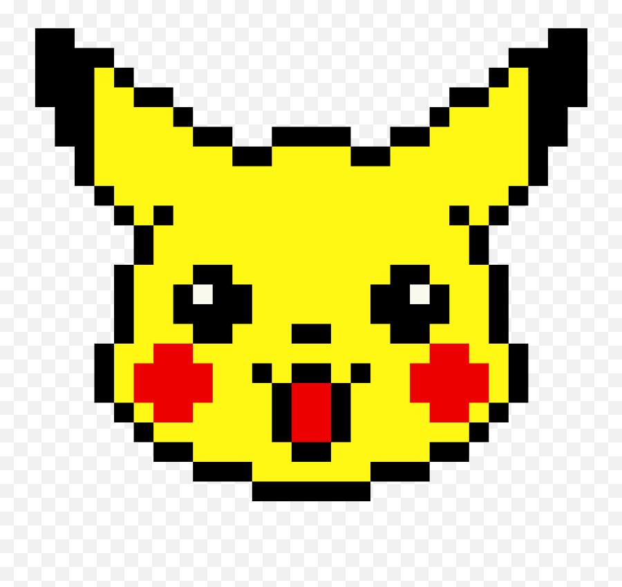 Pikachu Cabeção - Pikachu Pixel Art Minecraft Emoji,Pikachu Emoticon