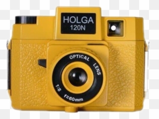 camera yellow vintage - Sticker by Holga 120n Emoji