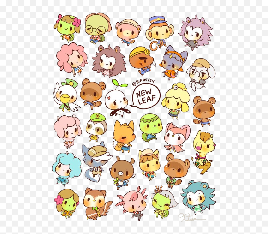 Animal Crossing Fanart Chibi Ver Cr Birduyen - Animal Crossing Chibi Style Emoji,Animal Text Emoticon