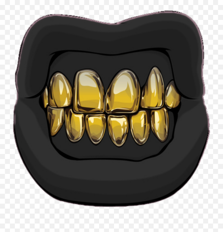 Mq Black Lips Mouth Teeth Gold Sticker By Marras - Gold Teeth Clipart Emoji,Black Lips Emoji