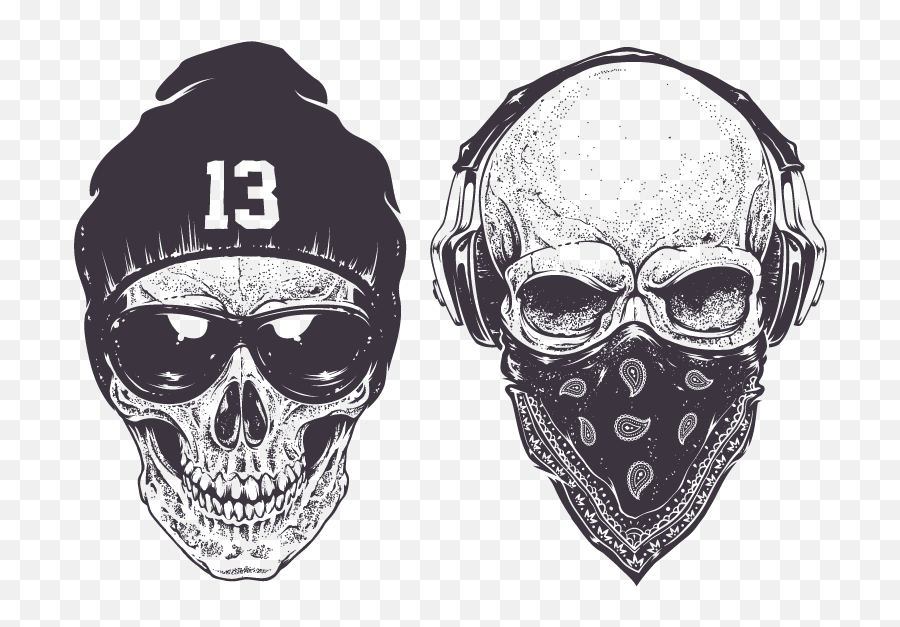 Download Skull Gangster Vector Rap - Gangster Skull Drawing Emoji,Gangster Emoticon